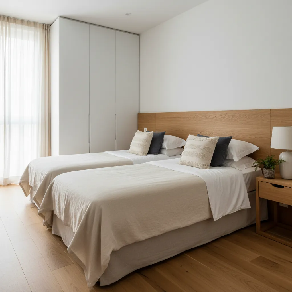 Cama individual convertida en matrimonio: ideas reales