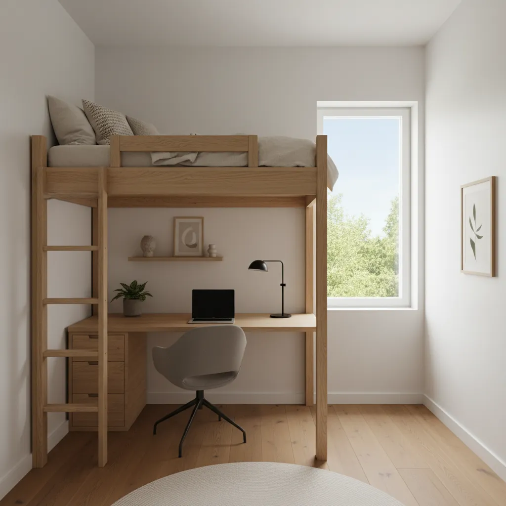 Camas altas de diseño en habitaciones pequeñas