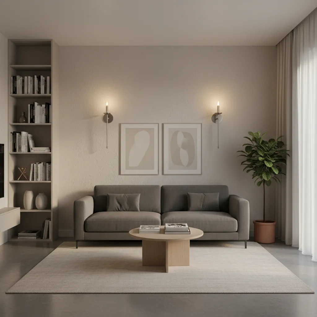 wall candle sconces mounted safely in a small living room interior