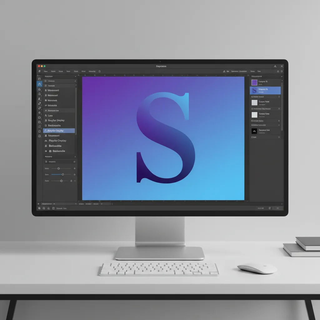 creating letter wallpaper design with typography and gradient background