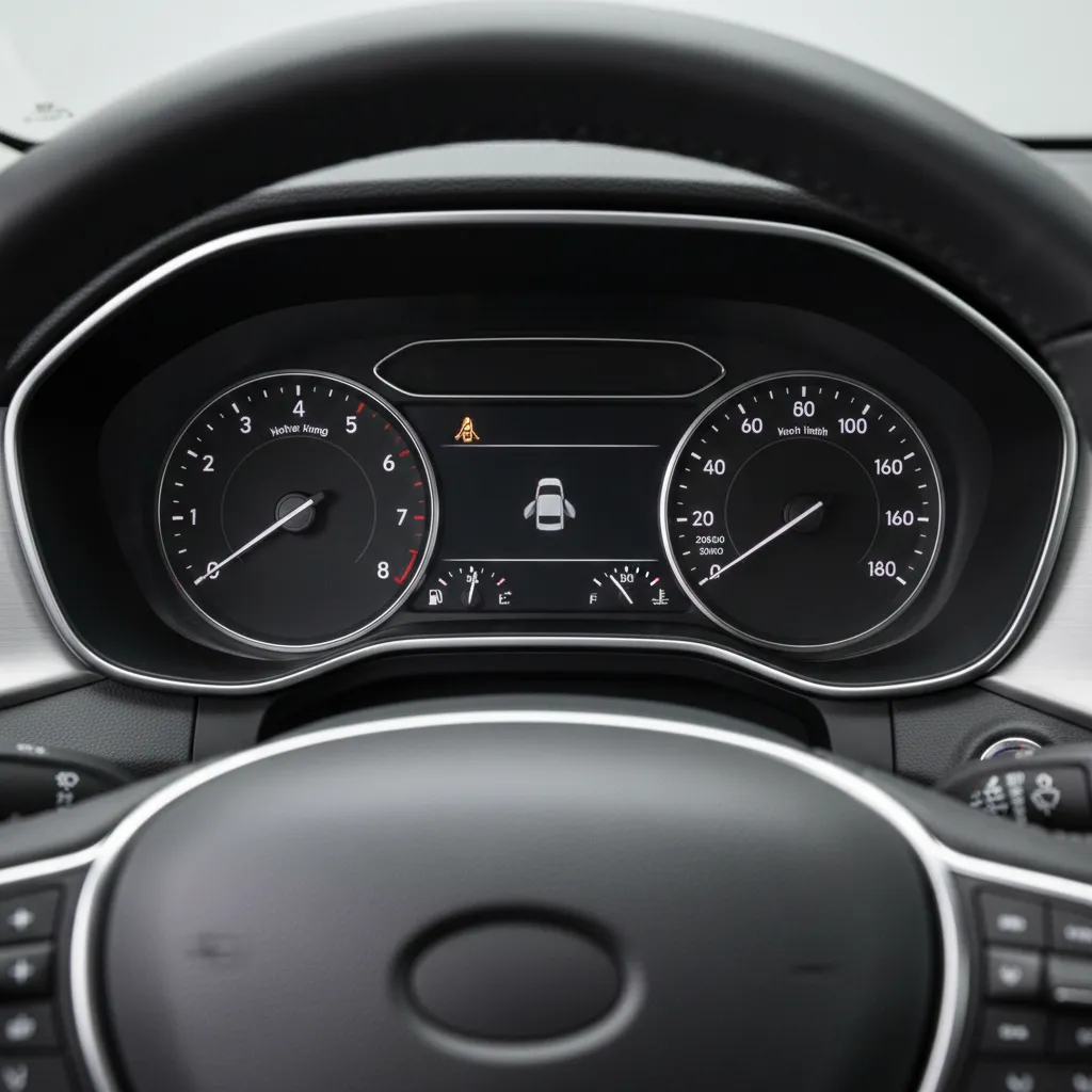 Vehicle dashboard showing illuminated SRS airbag warning light
