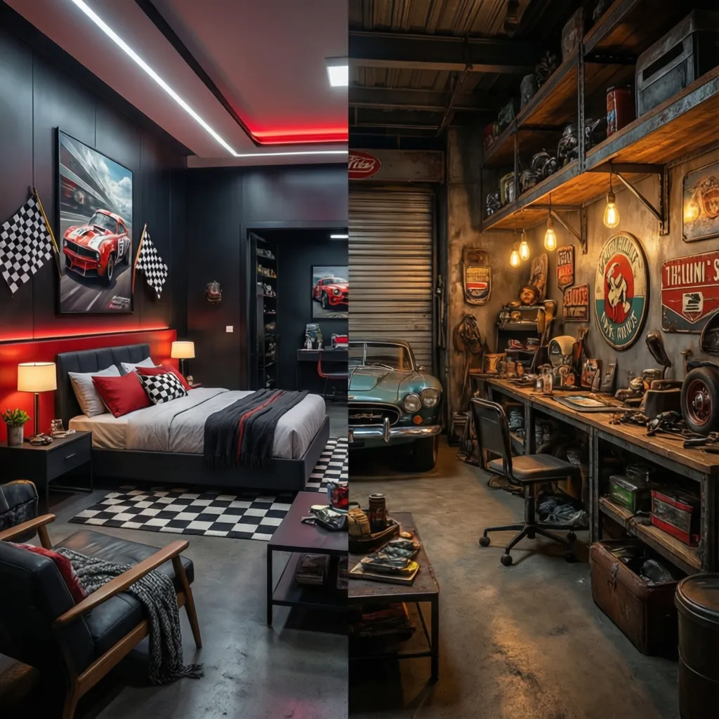 Car Decor for Room: Racing Style vs Vintage Garage Style