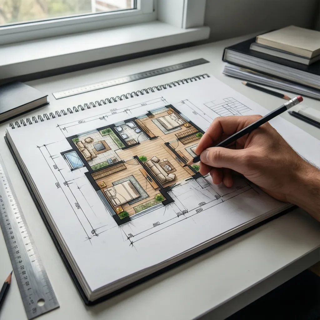 Cara Membuat Denah Rumah di Buku Gambar