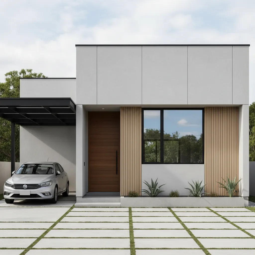 Carport minimalis pada rumah type 72