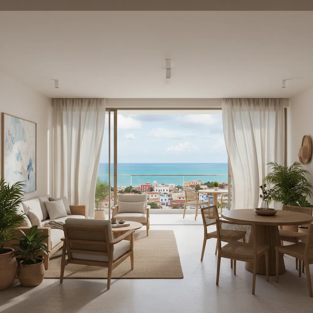 Apartamento moderno en Cartagena con decoración tropical contemporánea