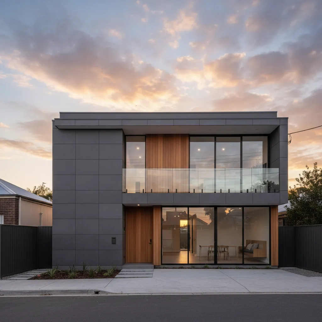 Casa moderna de dos plantas diseñada para terreno de 10x20 metros