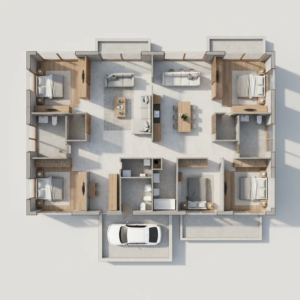 Diseño de casas de 5 dormitorios en 180 m²