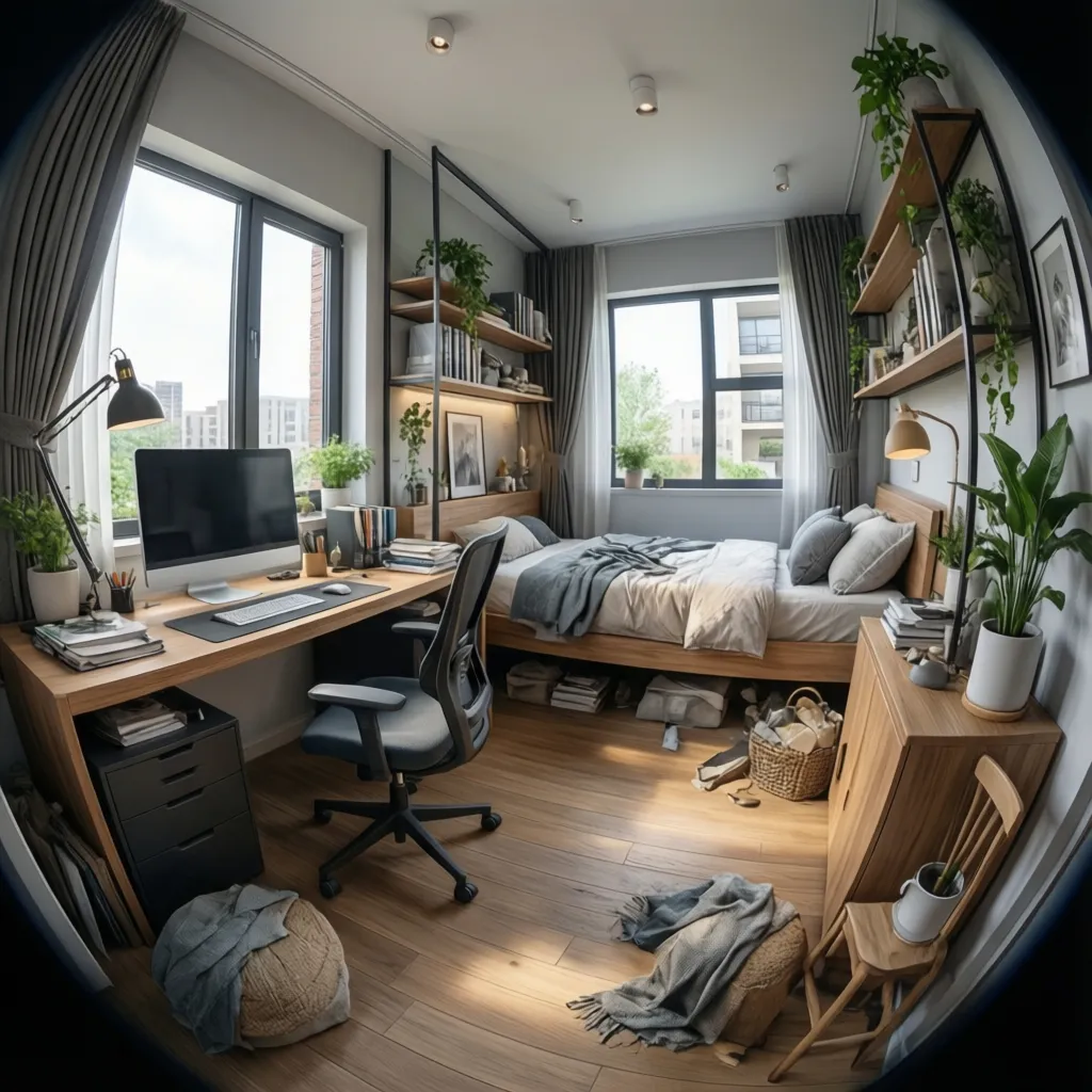 habitación flexible en casa de 80 metros usada como oficina