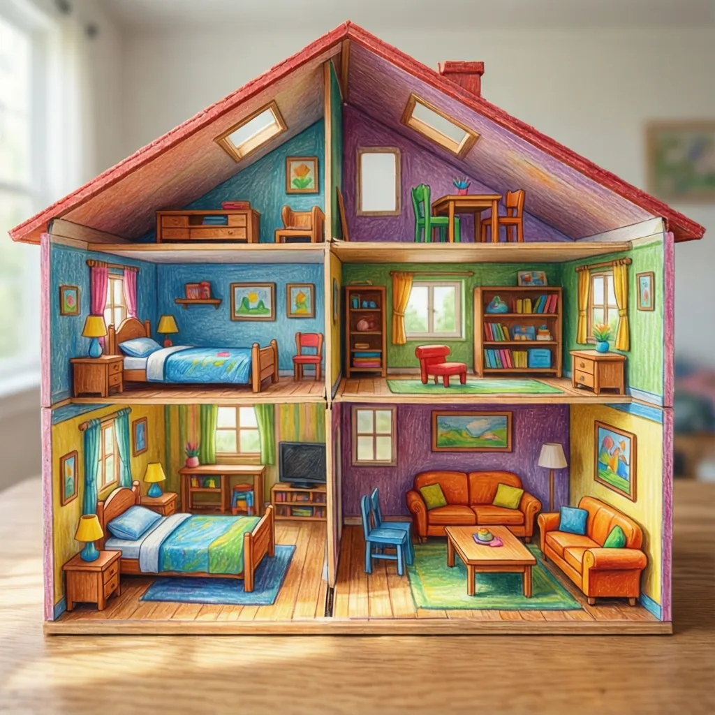 Dibujos diseños de casas abiertas para niños