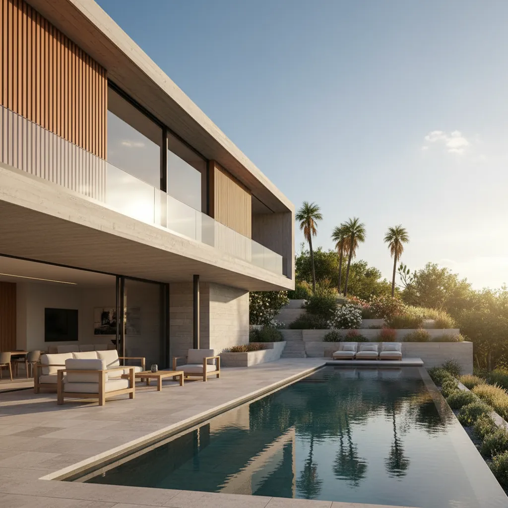 Diseños de casas con alberca y jardín: ideas reales