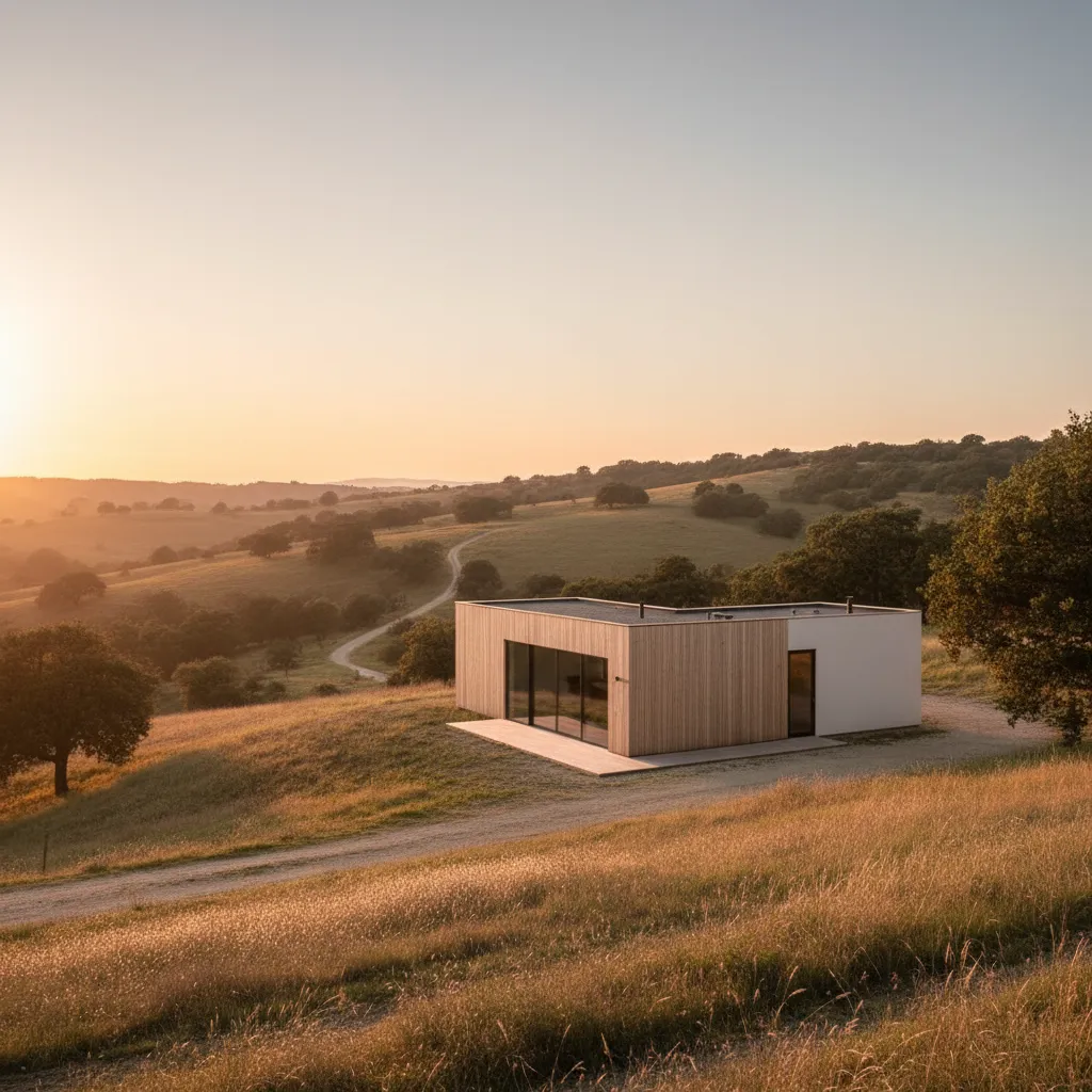 Casa de campo económica con diseño moderno sencillo