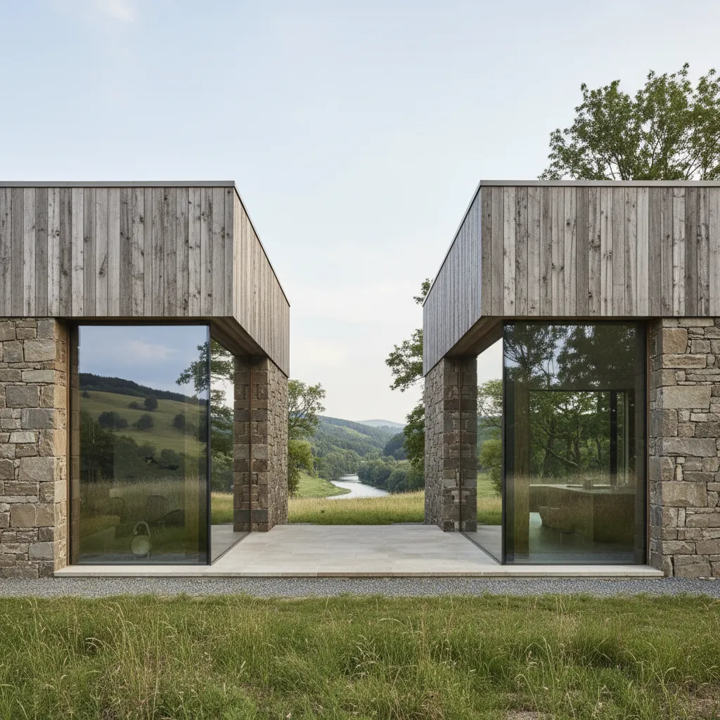 Casa de campo que combina estilo rústico y moderno