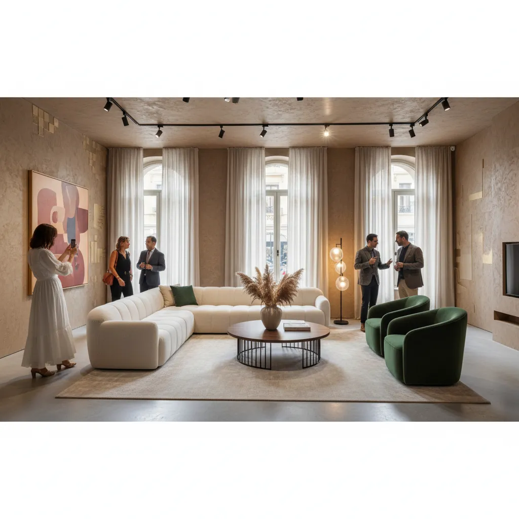 Ambiente decorado en una exposición de interiorismo estilo Casa Decor