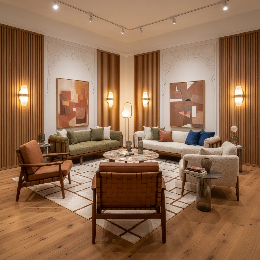 Espacio de interiorismo dentro de una exposición de diseño en Madrid