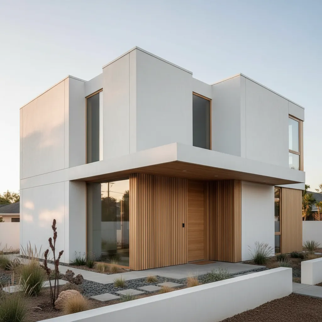 Casa moderna compacta con diseño minimalista