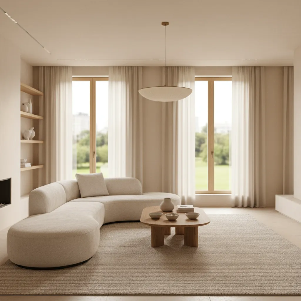 Casa de diseño crema: elegancia suave y atemporal