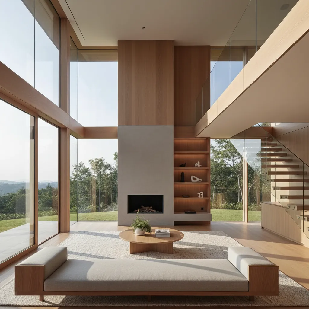 Interior de casa moderna con entrada de luz natural