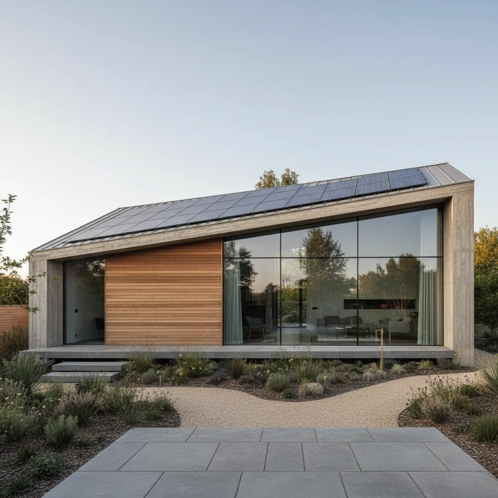 Casas de diseño con placas solares: estética y eficiencia