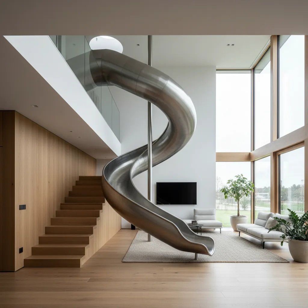 Casa de diseño con tubo para niños: guía práctica