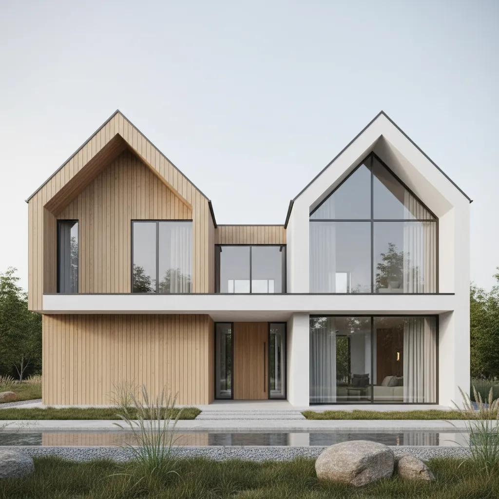 Casas a dos aguas de diseño moderno