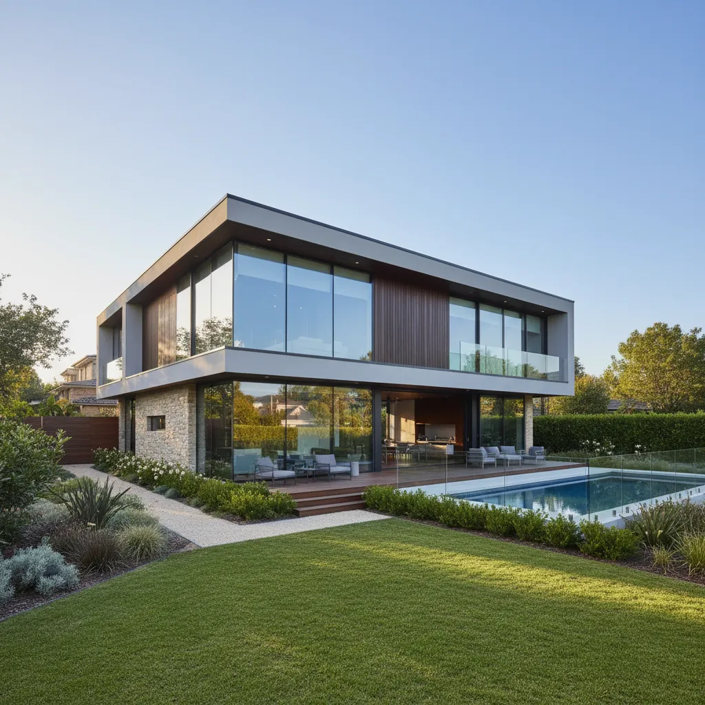 Casa moderna de dos plantas diseñada para terreno 12x18