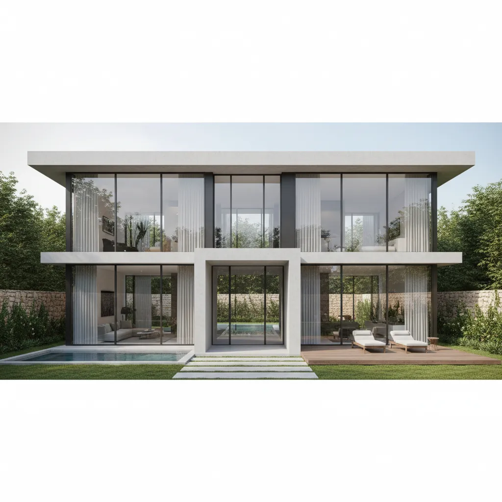 Casa moderna de dos plantas diseñada para un terreno de 20x20