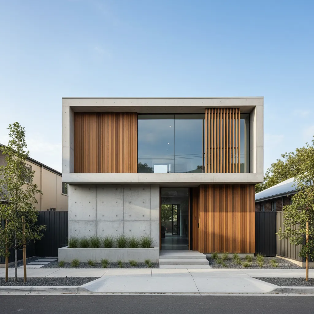 Casa moderna de dos plantas diseñada para terreno de 10x25