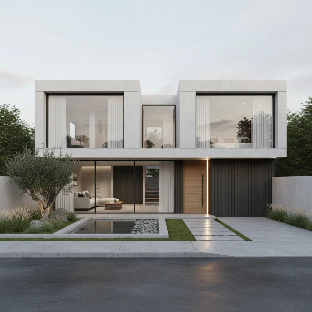 Casa moderna de una planta diseñada para terreno pequeño