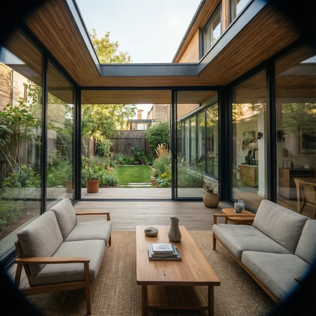 Casa moderna de una planta con patio interior