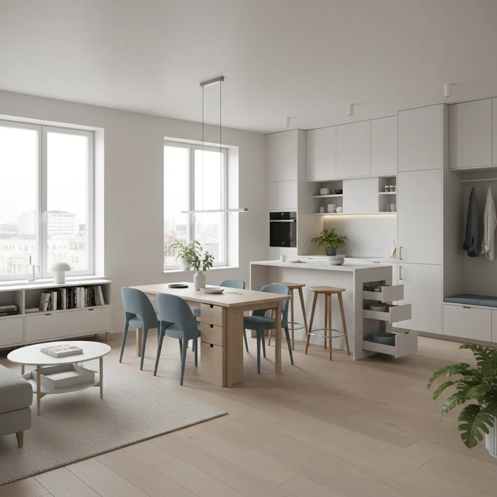 Apartamento pequeño con diseño abierto y funcional