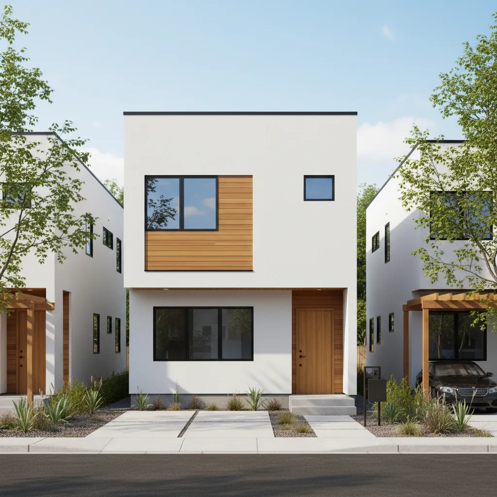 Casa pequeña de dos pisos con diseño compacto