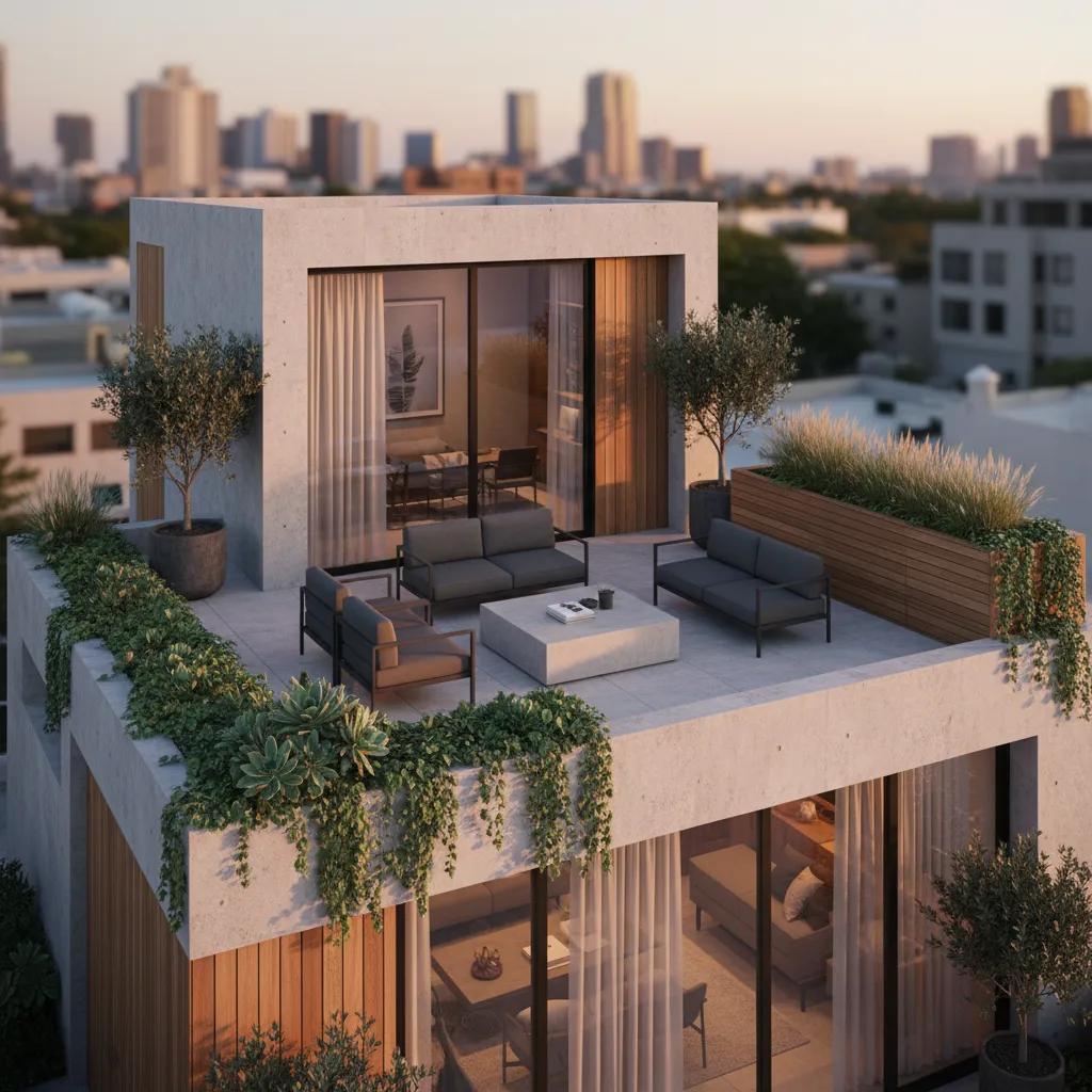 Diseños de casas pequeñas de dos pisos con terraza