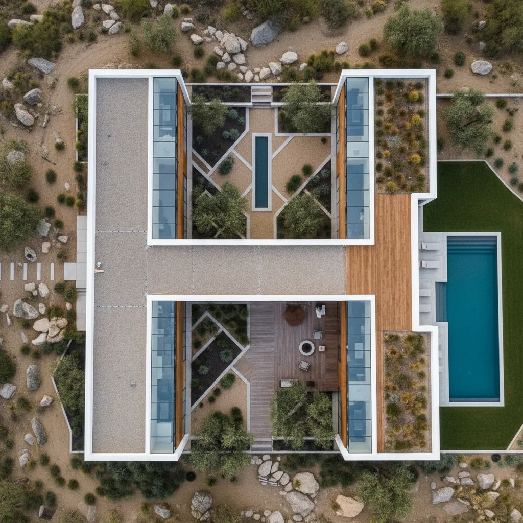Diseño de casa estandarizado una planta en H