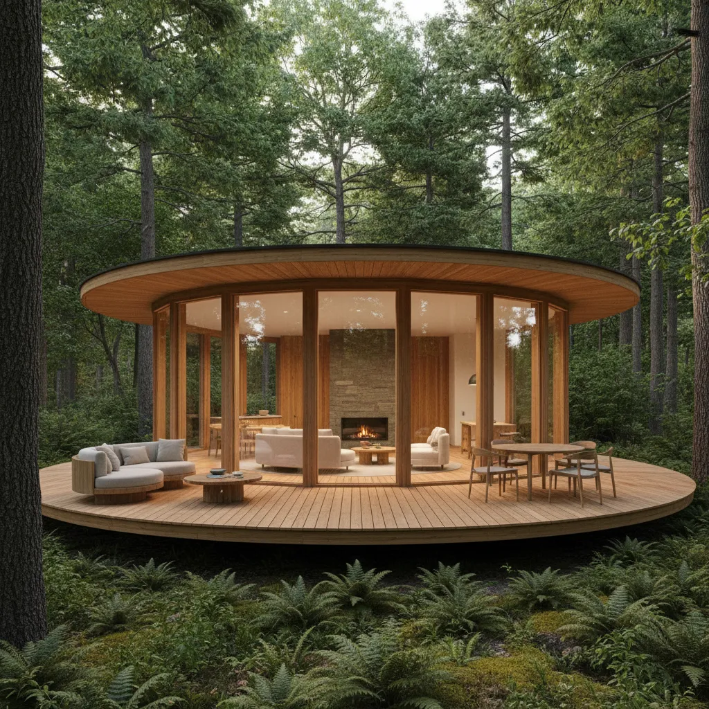 Casa redonda de madera: grandes diseños