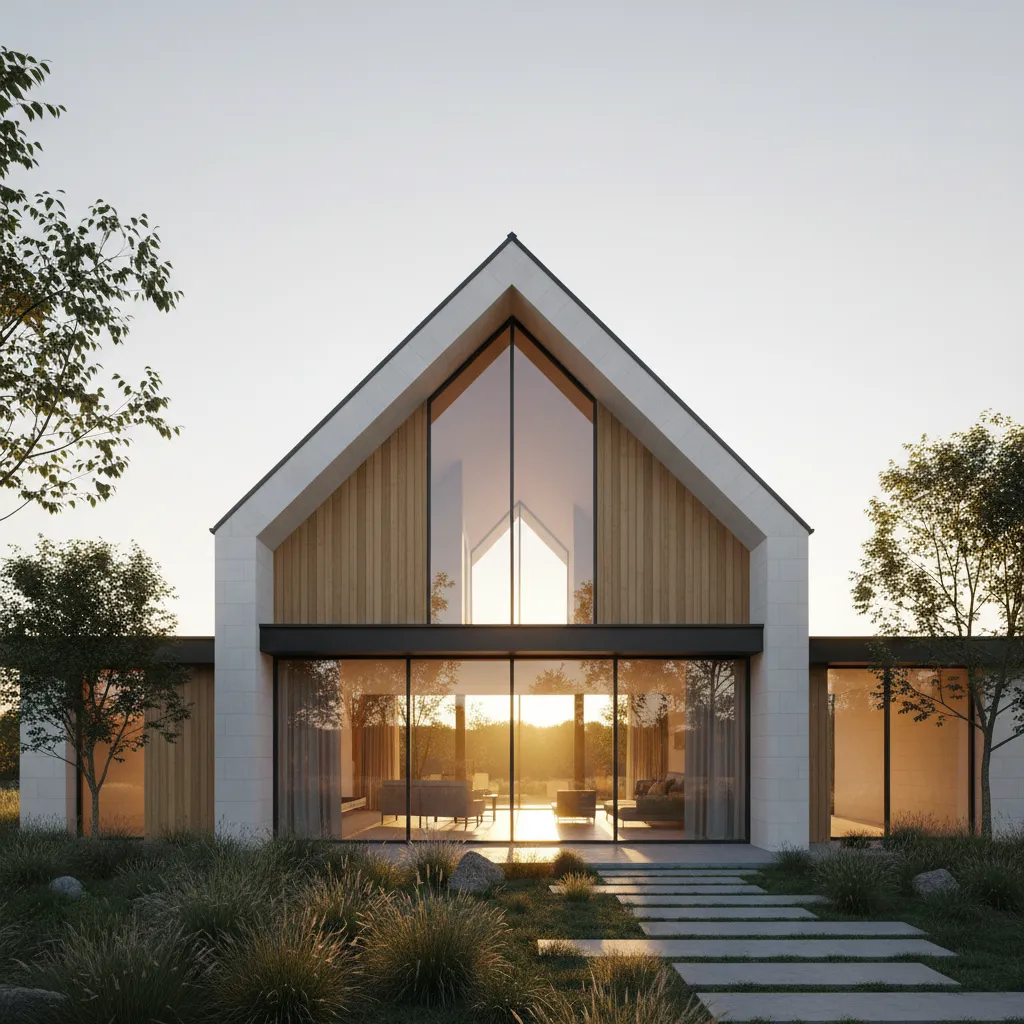 Diseño de casas con techo de dos aguas