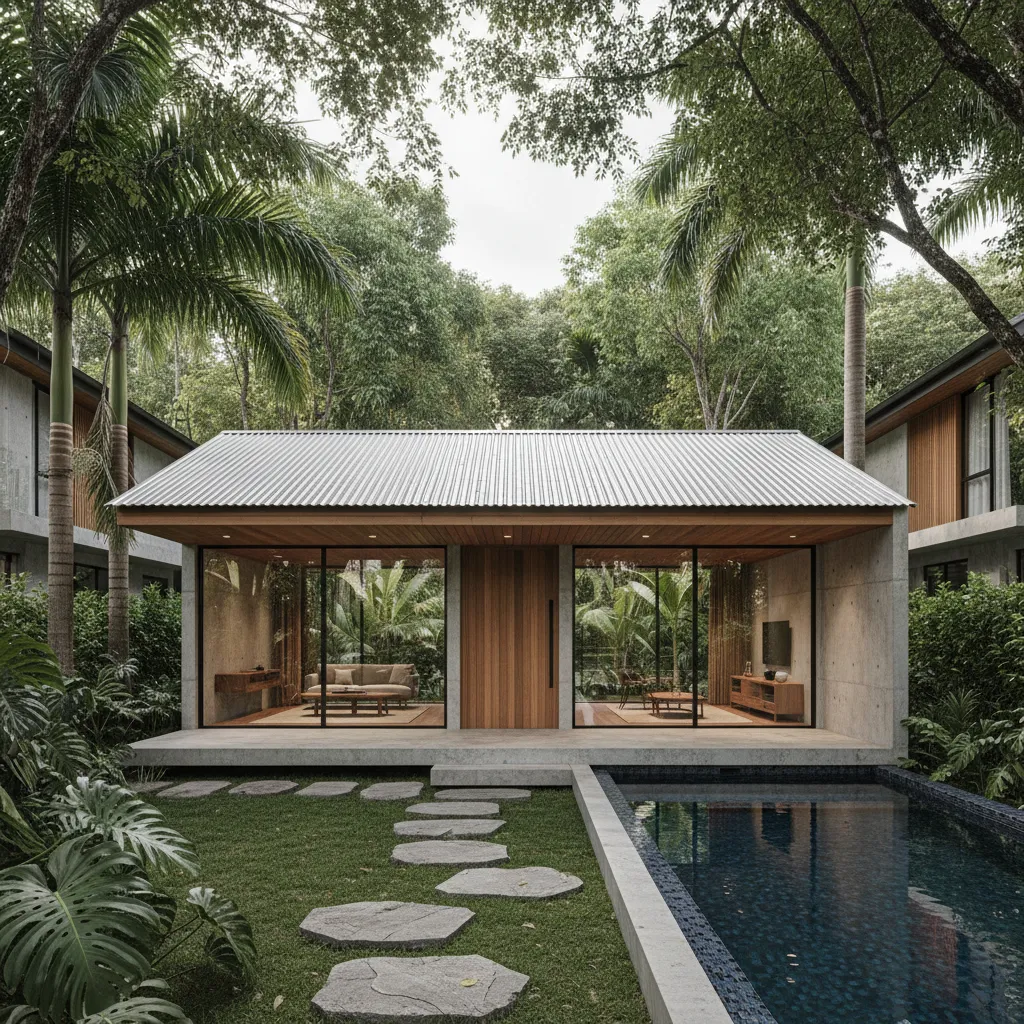 Diseños de casas con techo de lámina modernos