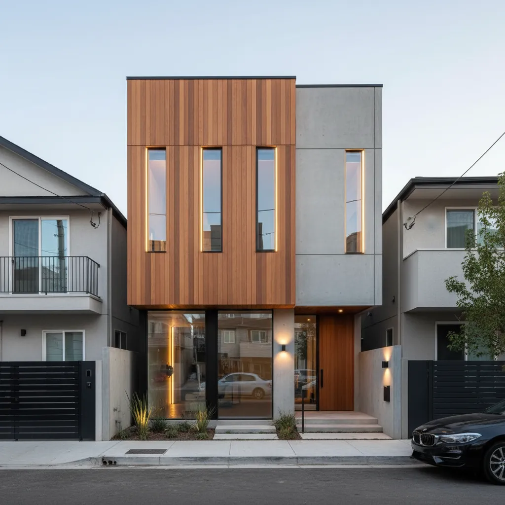 Casa contemporánea diseñada para terreno urbano estrecho