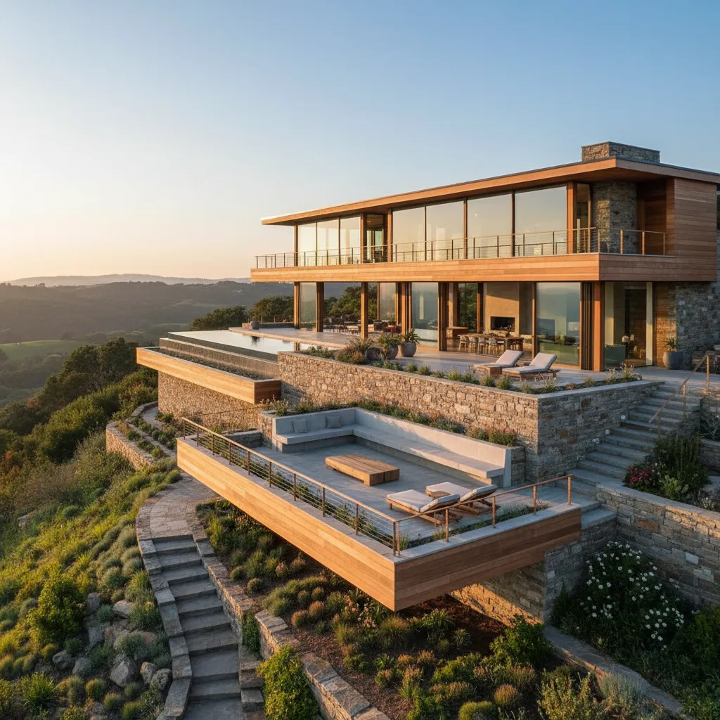 Diseño de casa en terreno con pendiente