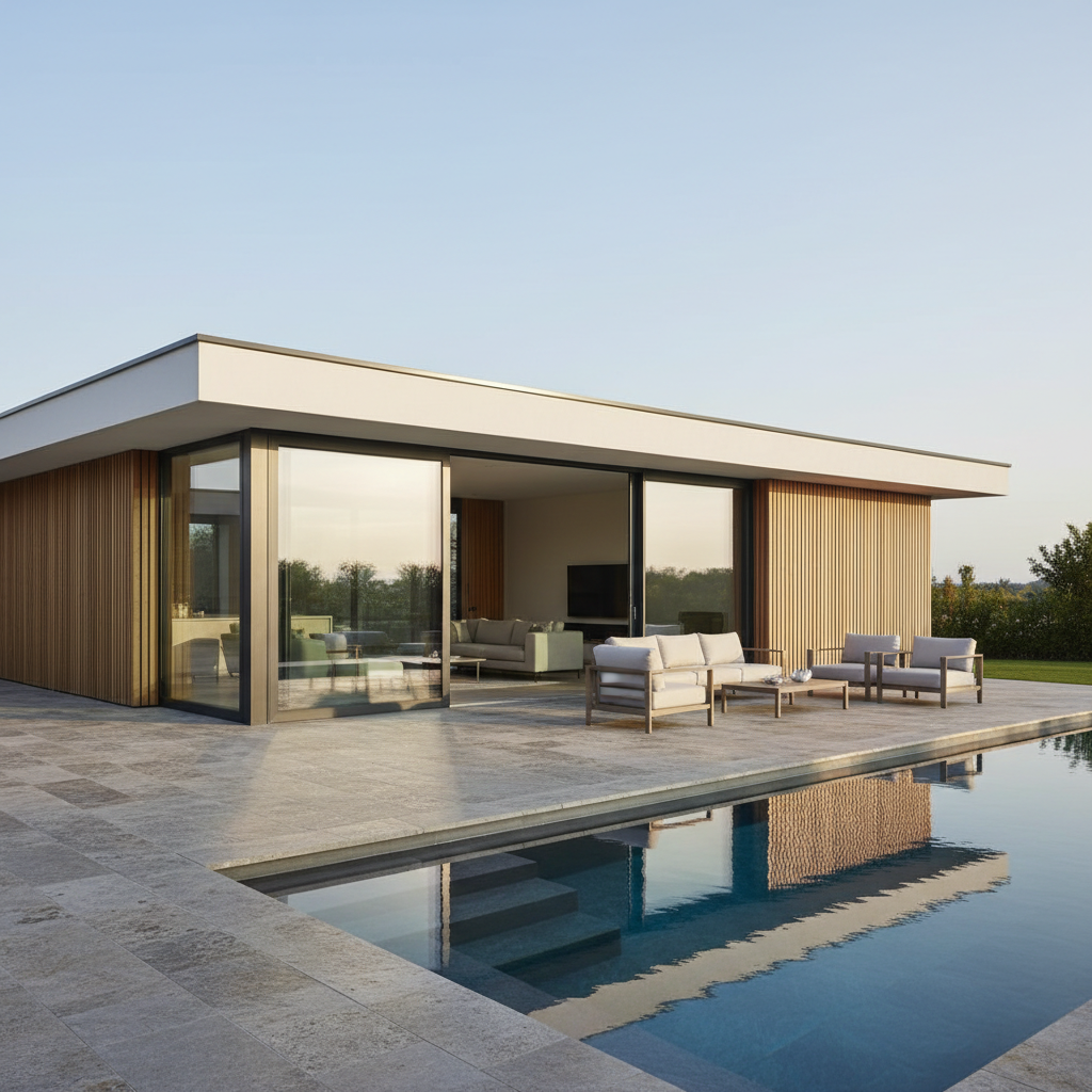 Diseños de casas de un piso con alberca
