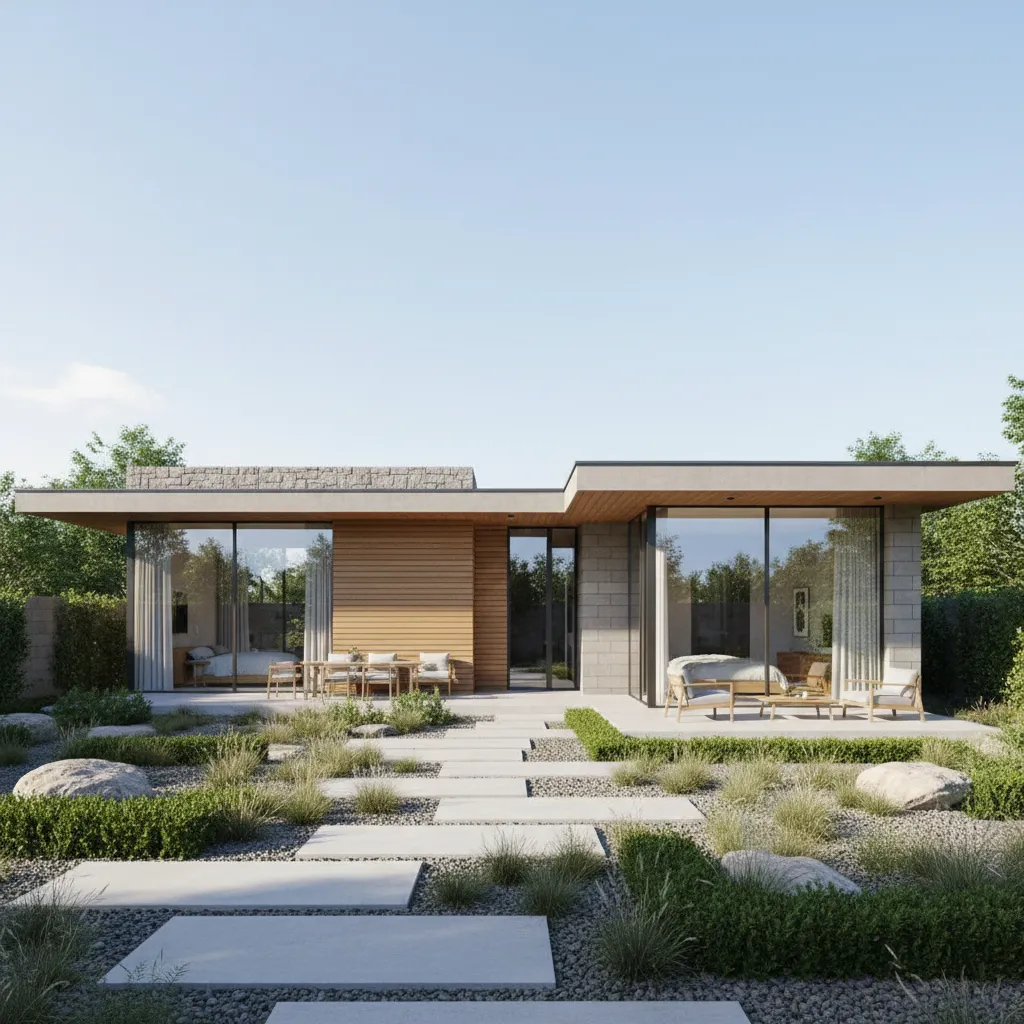 Diseños de casas de una planta con cuatro dormitorios