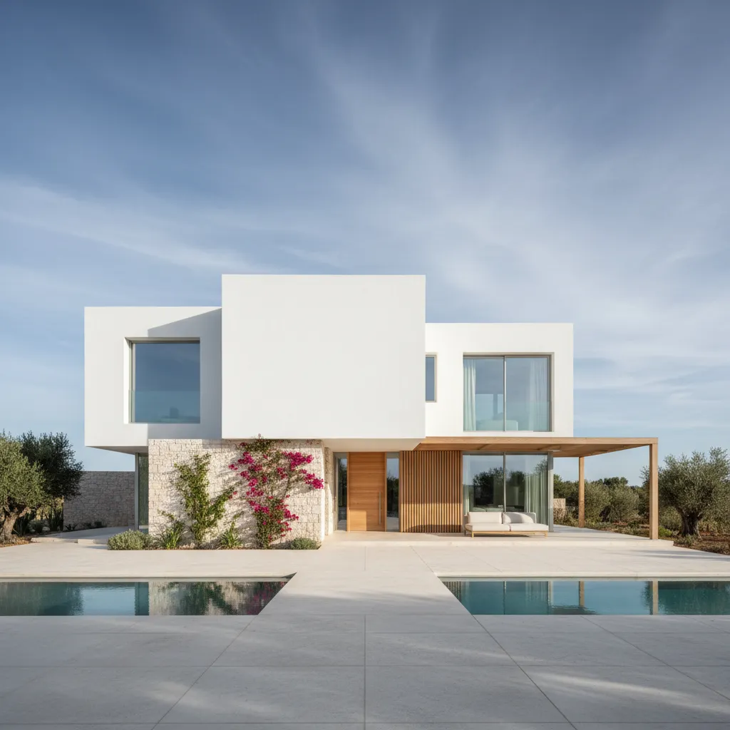 Casas de diseño con fachadas totalmente blancas en España