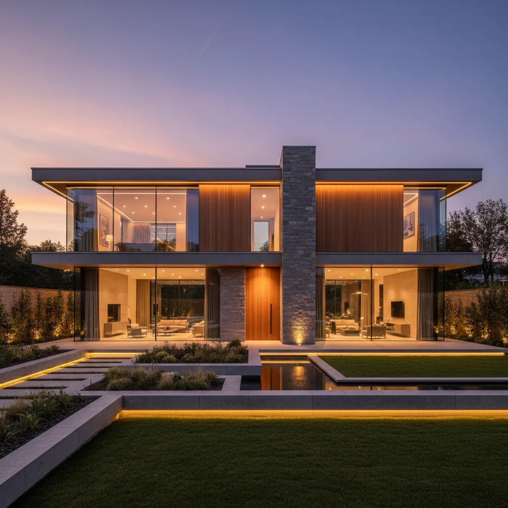 Casas de lujo de 2 plantas de diseño moderno