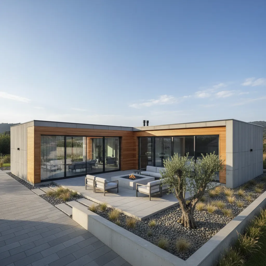 Casas prefabricadas de diseño en forma de L