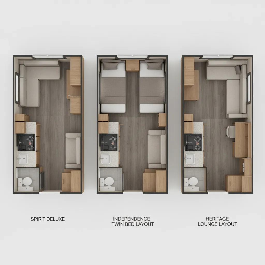 Casita 2024 Floor Plan Comparison Spirit vs Independence vs Heritage