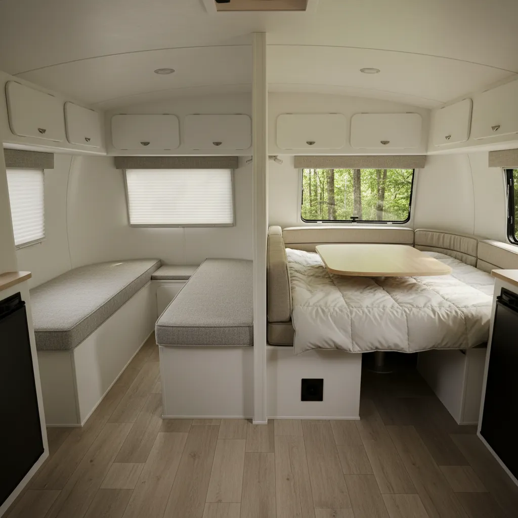 2001 Casita Liberty Deluxe vs Casita Spirit Deluxe Floor Plan Comparison