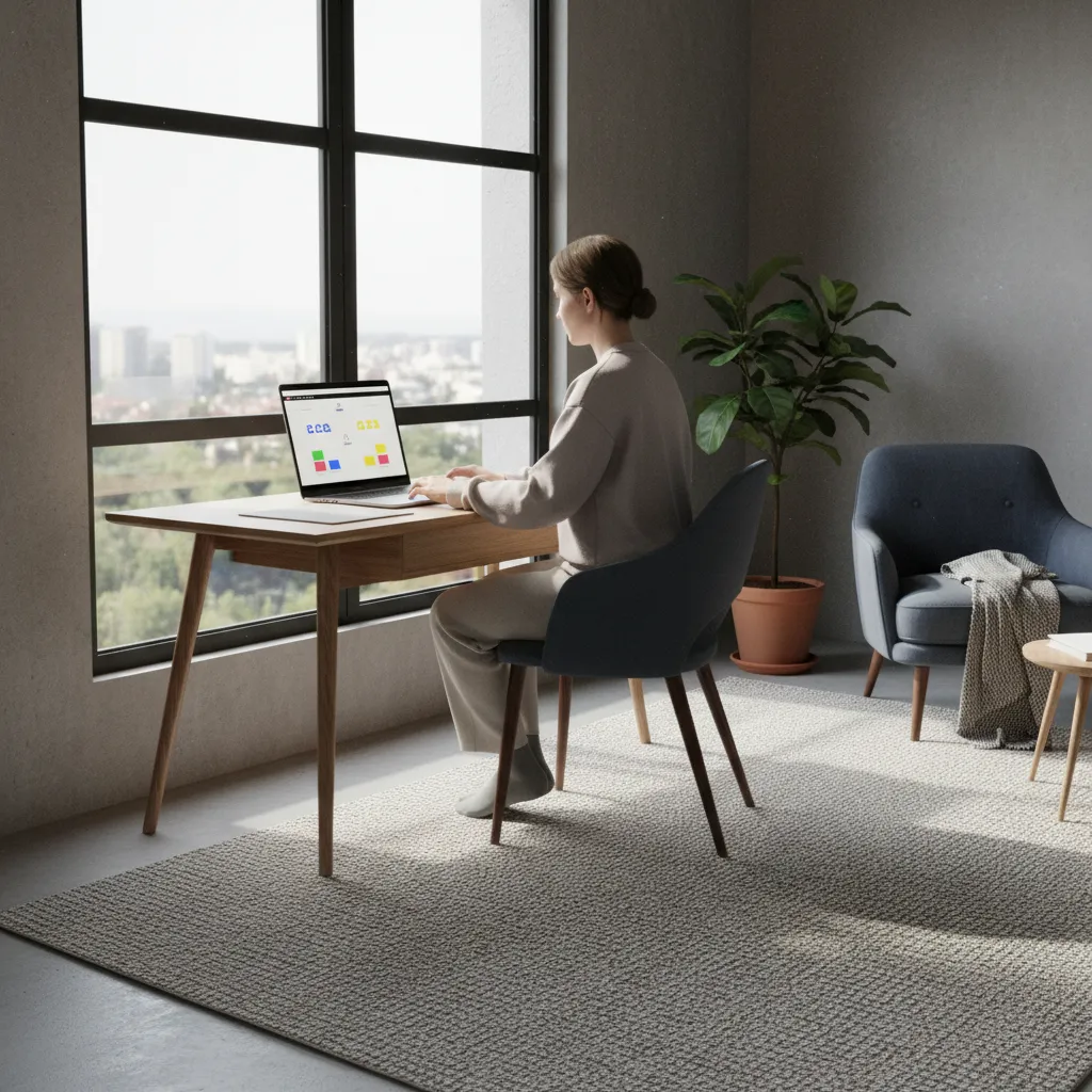 Person playing a browser game on a laptop at home desk