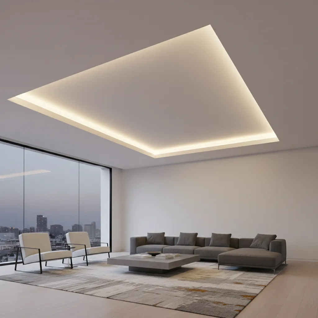 modern ceiling cove lighting using hidden LED strips