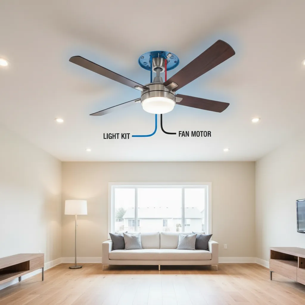 Ceiling Fan Blue Wire vs Black Wire: What’s the Difference?: Understand how the blue and black wires control your fan and light so you can wire a ceiling fan safely and correctly.