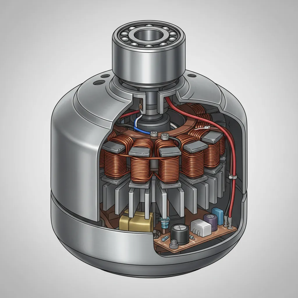Close view of ceiling fan motor bearings and lubrication area