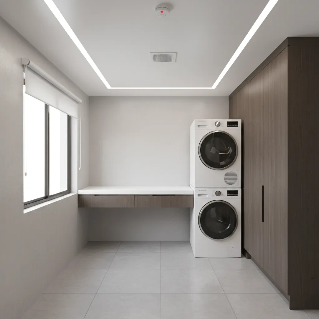 ceiling mounted heat detector positioned away from dryer vent